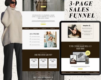 Go High Level | Feminine Sales Funnel Template | 3 Page Funnel for Digital Products and Courses | GHL Sales Page and Bonuses