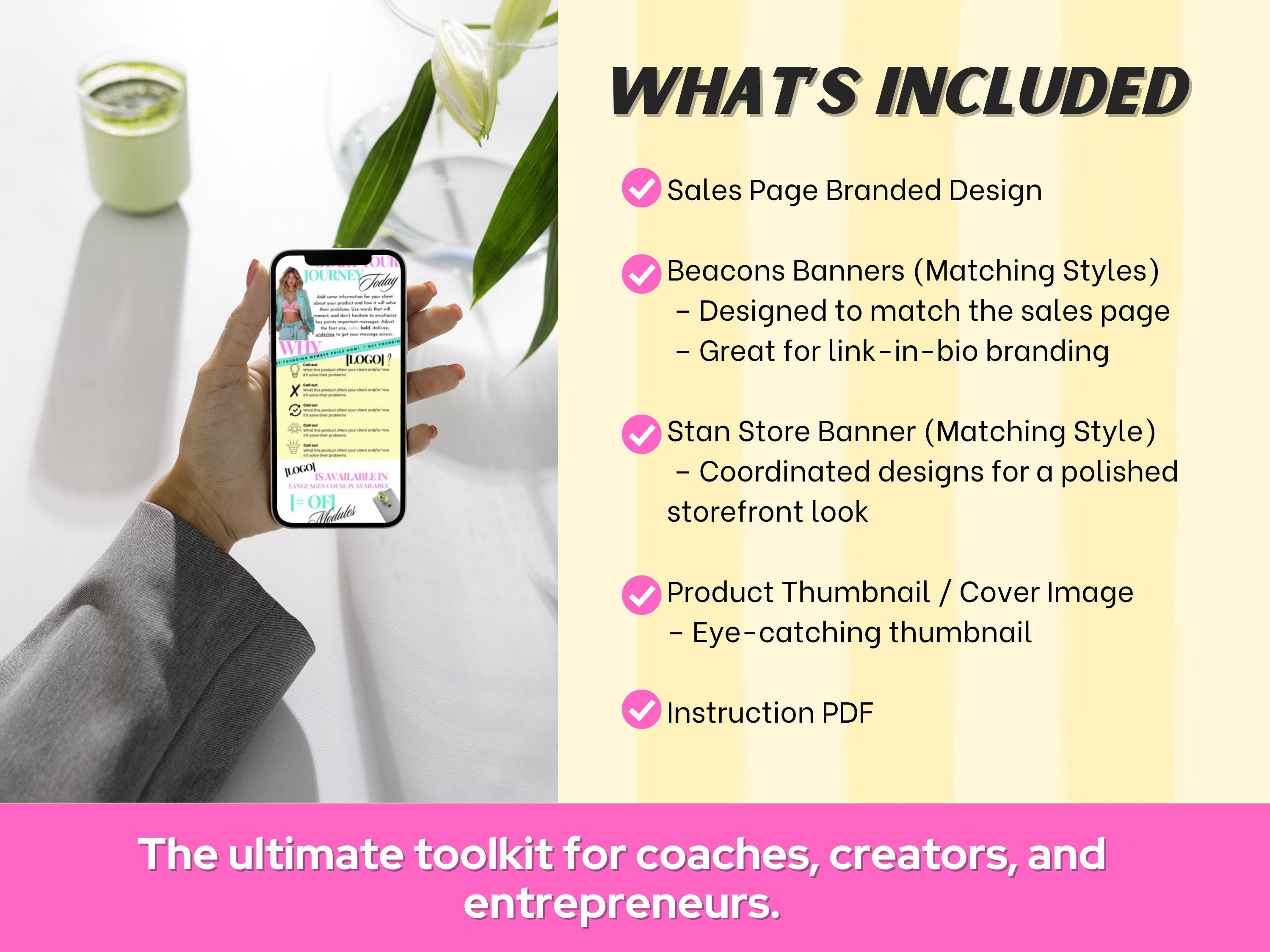Stan Store Beacons Canva Sales Page Template | Digital Products ...