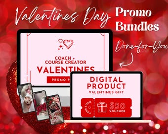 Valentine's Day Marketing Bundle | Social Media Graphics, Email Templates (Canva) (Digital Download)