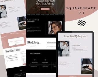 Squarespace Sales Page Template Feminine, Sales Page for Coaches, Landing Page Template, Digital Product & Course Sales Page