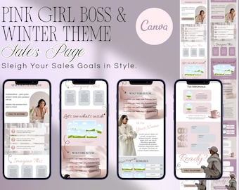 Stan Store Beacons for Coaches and Digital Products Courses | Modern Pink Feminine Canva Template | Mobile Link in Bio Funnel Edit in Canva