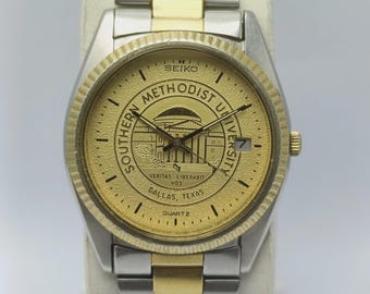 Seiko SQ 6923-8089 Southern Methodist University Gifted Vintage