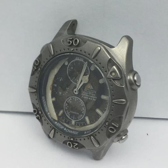 Citizen 0855-H10350 Eco-drive Chorograph Alarm Vintage Watch for