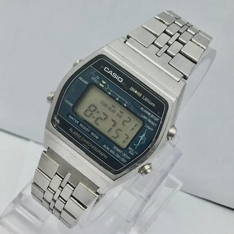 Casio Lithium Marlin W-250 Module 108 Alarm Chronograph Vintage