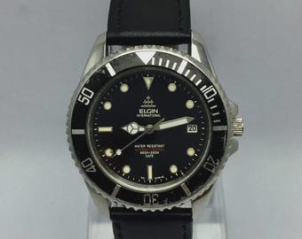 時計 CYMA seiko vague longines Elgin Hamilton Elgin International Automatic Deep Sea FK-531N-SL Diver's Vintage