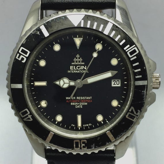 Elgin International Automatic Deep Sea FK-531N-SL Diver's Vintage