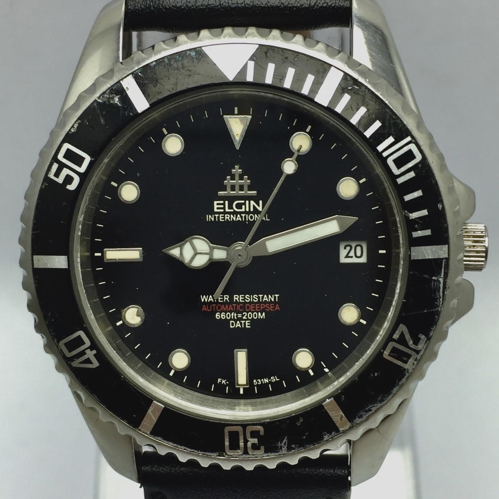 Elgin International Automatic Deep Sea FK-531N-SL Diver's Vintage