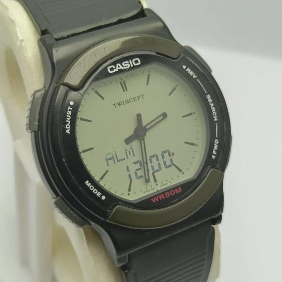 CASIO レジスター TE-6500 Casio ABX-53 Twincept Wrist Watch Module 1326 Vintage World Time