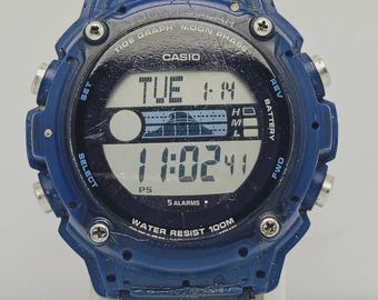Vintage Casio Rookie Moonphase Watch, Black Dial, Japan Made - Etsy