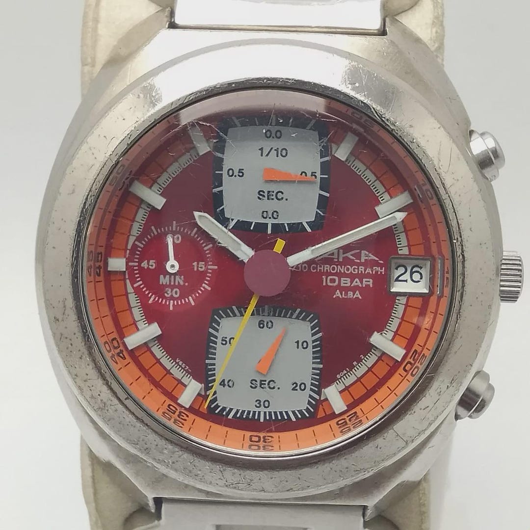 SEIKO AKA V657-6030 メンズ Seiko Alba Aka Quartz V657-6030 Chronograph Vintage Men's Watch - Etsy
