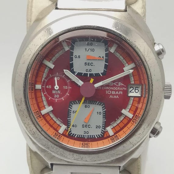 SEIKO ALBA AKA 腕時計　ジャンク品 Men's vintage Seiko Alba Field Gear 20 Bar Steel Wristwatch V743