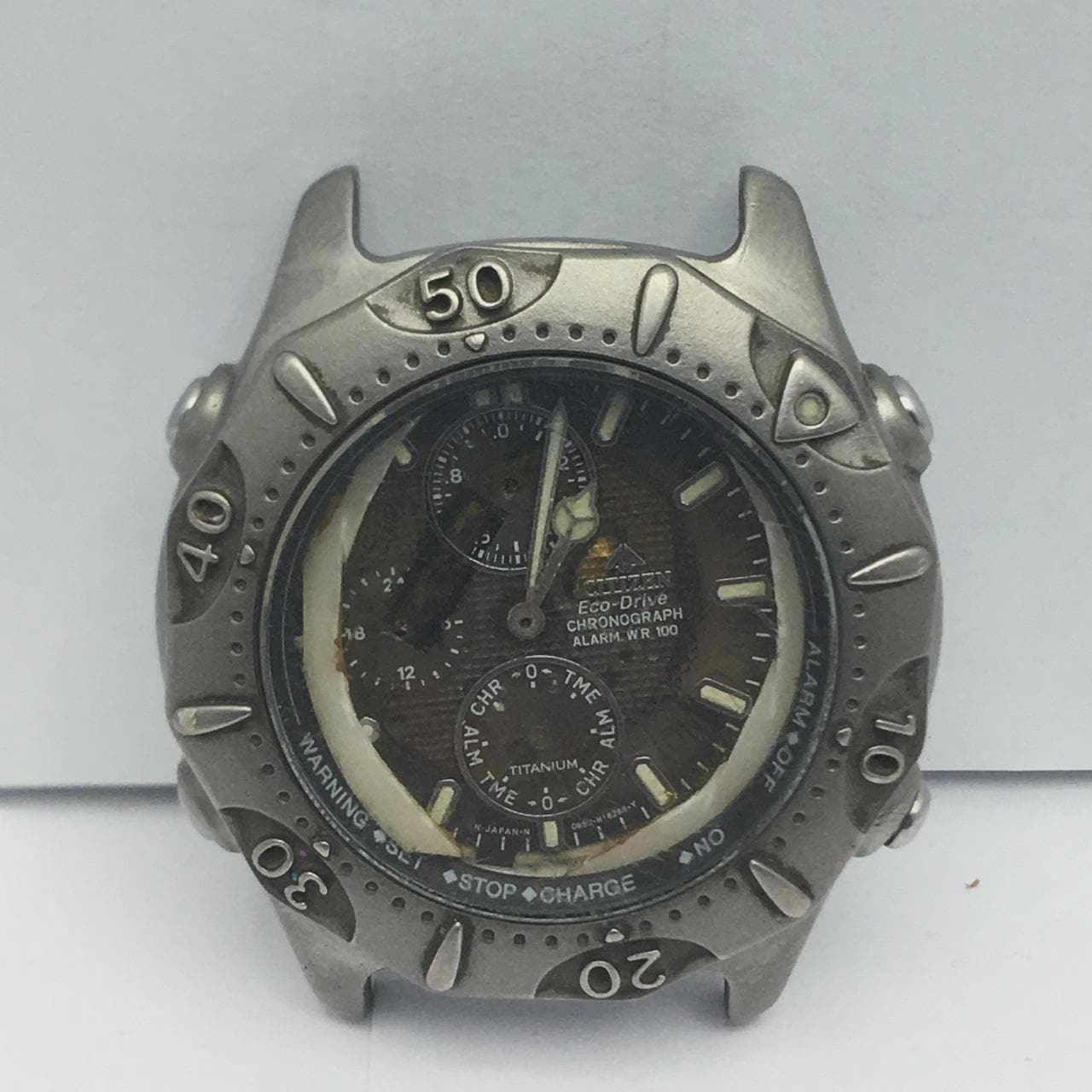 Citizen 0855-H10350 Eco-drive Chorograph Alarm Vintage Watch for
