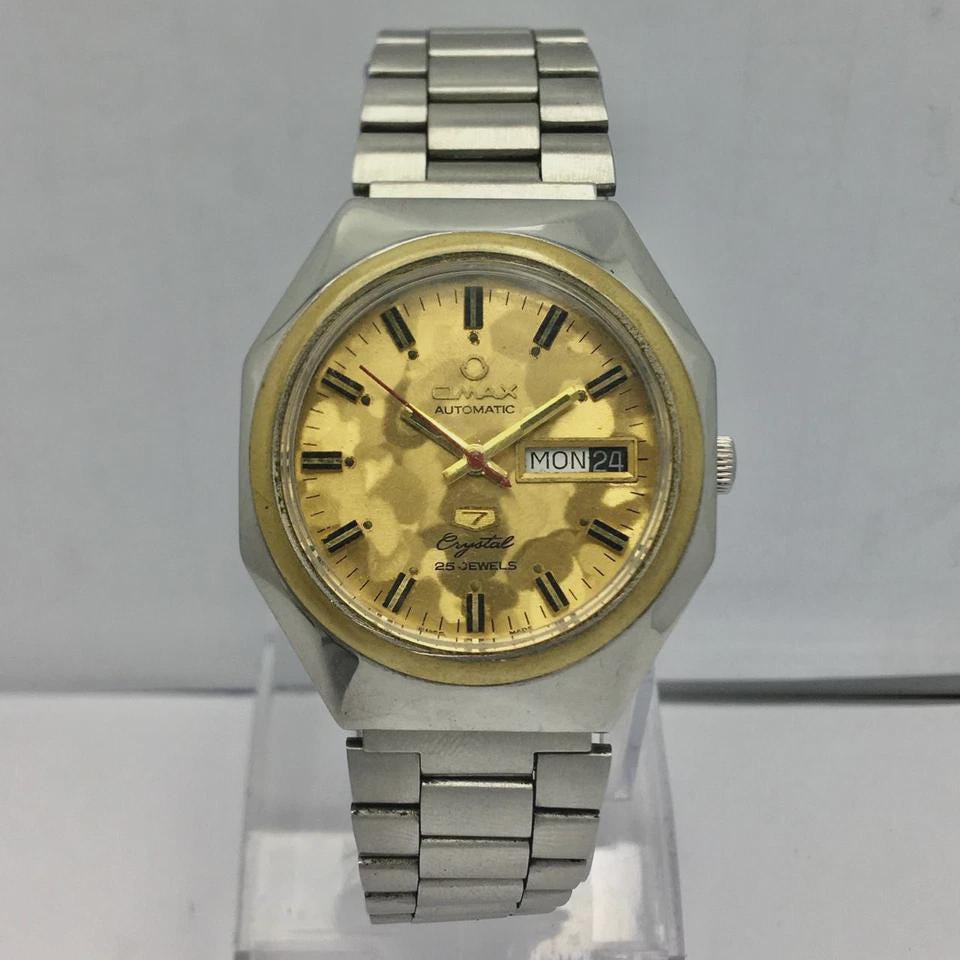 Omax Crystal Automatic 354090 Day/date Cal.2066 Vintage Men's