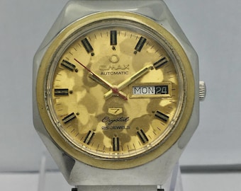 Omax Crystal Automatic 354090 Day/date Cal.2066 Vintage Men's