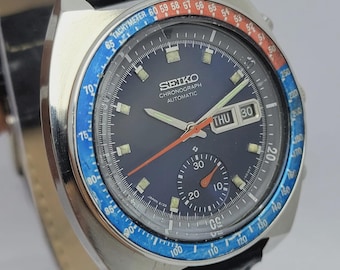 Seiko Pogue 6139-6002 Automatic Pepsi Bezel Chronograph Vintage Men’s Watch