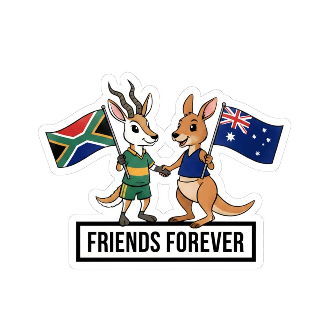 South Africa Australia Friends Forever Sticker | SA and Aussie Expat ...