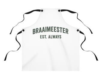 Braaimeesterschort | Zuid-Afrikaanse braaischort | BBQ Grill Master-schort | Grappig SA-braaicadeau | Keukenschort