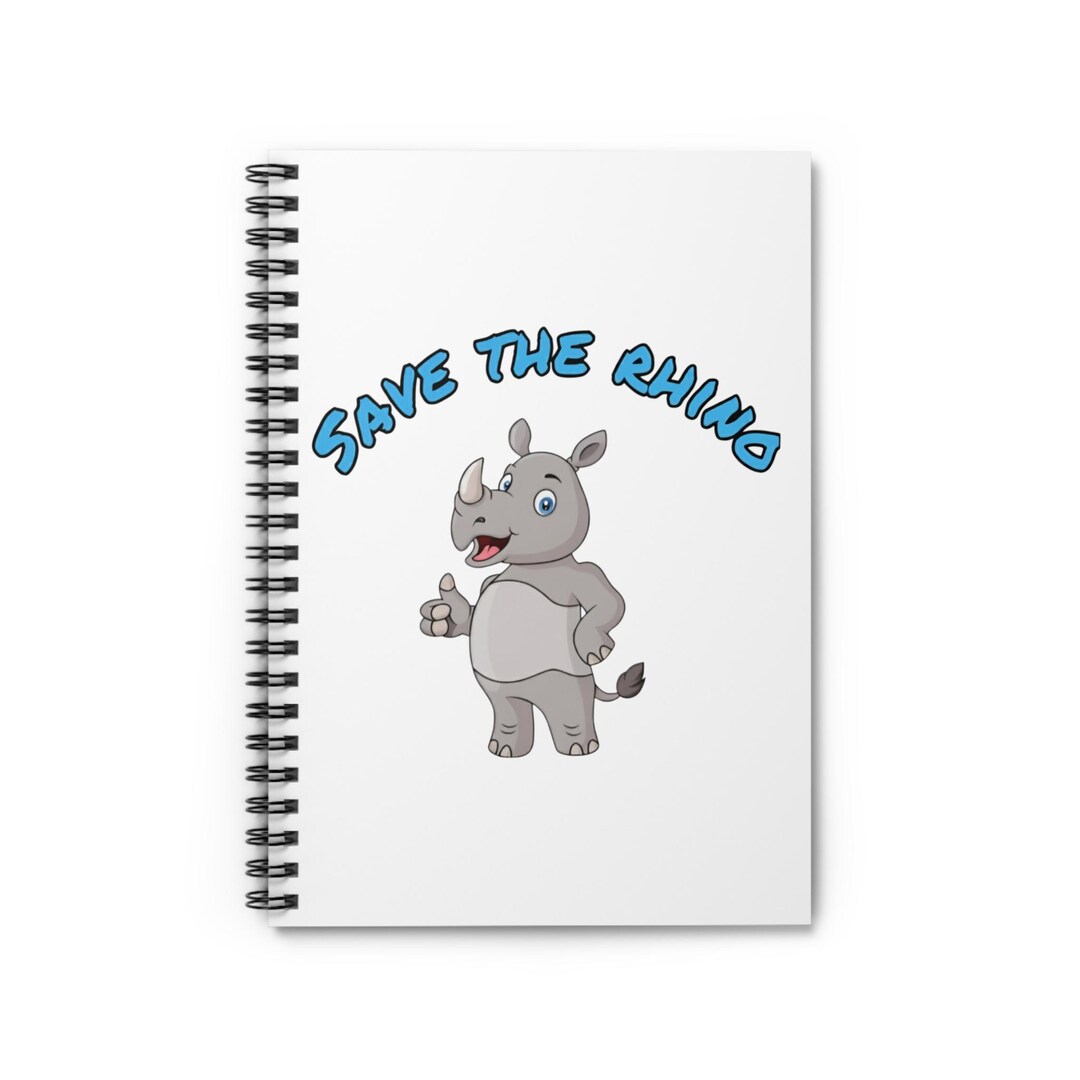 Save the Rhino Notebook | Cute Rhino Conservation Journal | Wildlife ...