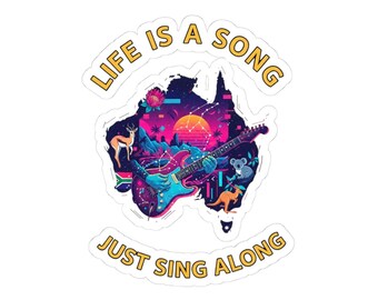 Adesivo "A Vida É Uma Canção", Adesivo de Vinil com Citação Musical, Adesivo Inspirador, Presente para Amantes da Música, Adesivo para Laptop ou Garrafa de Água