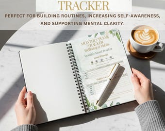 Wellness Planner Habit Tracker – Mood Energy Self-Care Productivity (Digital Download)
