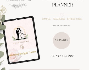 Wedding Budget Planner Printable PDF | Wedding Expense Tracker | Bridal Budget Organizer | Wedding Planning Budget Workbook