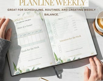 Minimal Weekly Planner – Undated Digital Agenda, Habit Tracker (PDF Download for GoodNotes & iPad)