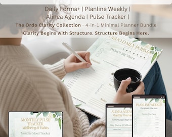 Minimal Digital Planner Bundle | Daily, Weekly, Monthly (PDF)