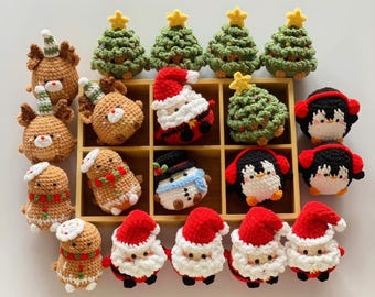 Adornos navideños de crochet hechos a mano, decoración navideña