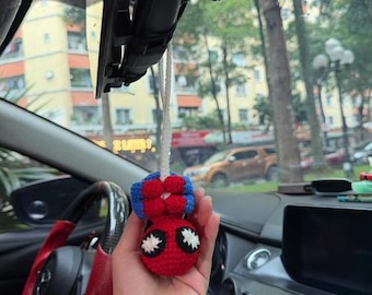 Colgante para coche de Spider-Man tejido a mano a crochet