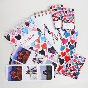 Valentijnsdagcadeaubundel, liefdesnotitieboekjeset, gepersonaliseerde bladwijzer voor koppels, valentijnscadeau verjaardag
