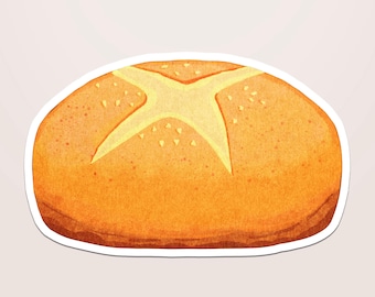 Bread Sticker, Bakery Decal for Laptop, Kawaii Foodie Vinyl Sticker