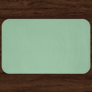 Solid Seafoam Green Plush Bath Mat | Memory Foam Non Slip Rectangular Bathroom Rug | Soft Absorbent Spa Style Floor Decor
