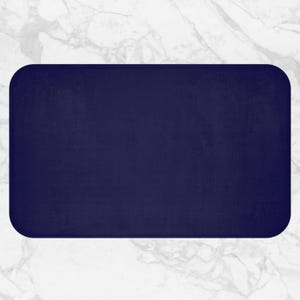 Solid Navy Rectangular Bath Mat | Plush Memory Foam Non Slip Backing | Soft Absorbent Bathroom Rug | Cozy Spa Style Floor Decor
