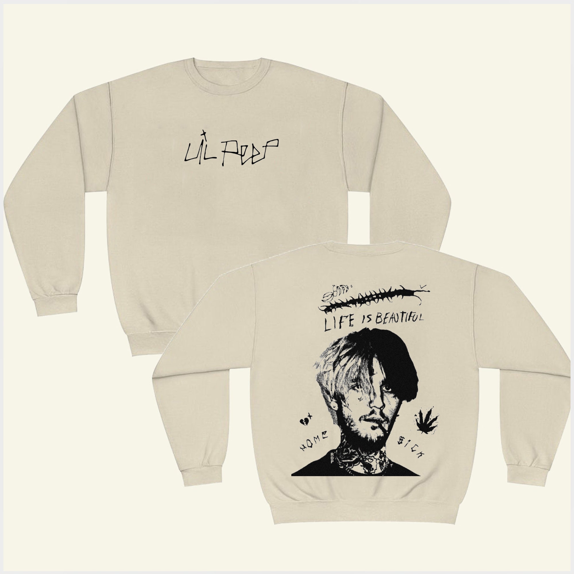 Discover Lil Peep Life Is Beautiful Shirt, Lil Peep Home Sick Shirt, Lil Peep Merch 2023, Lil Peep Inspired Unisex Hoodie, Sweatshirt, Rap Music Tee