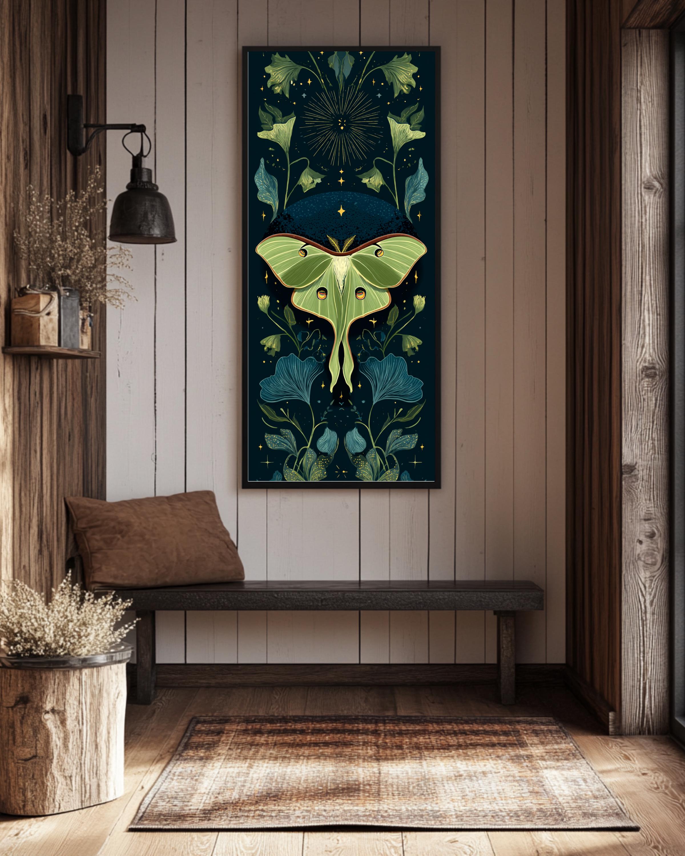 Luna Moth Canvas Art – Vintage Emerald Green Insect Print - Etsy