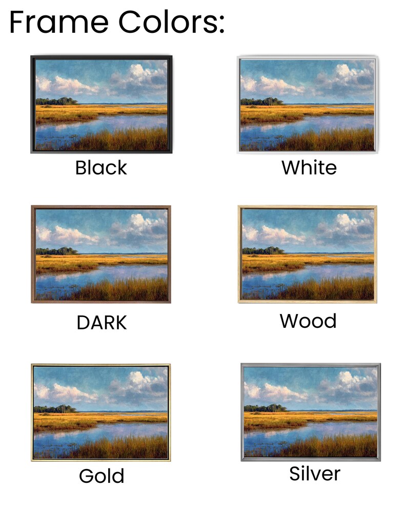 Marsh Color Modern Heron Marsh Panorama Canvas Print, Minimalist Waterfowl Wetland ...