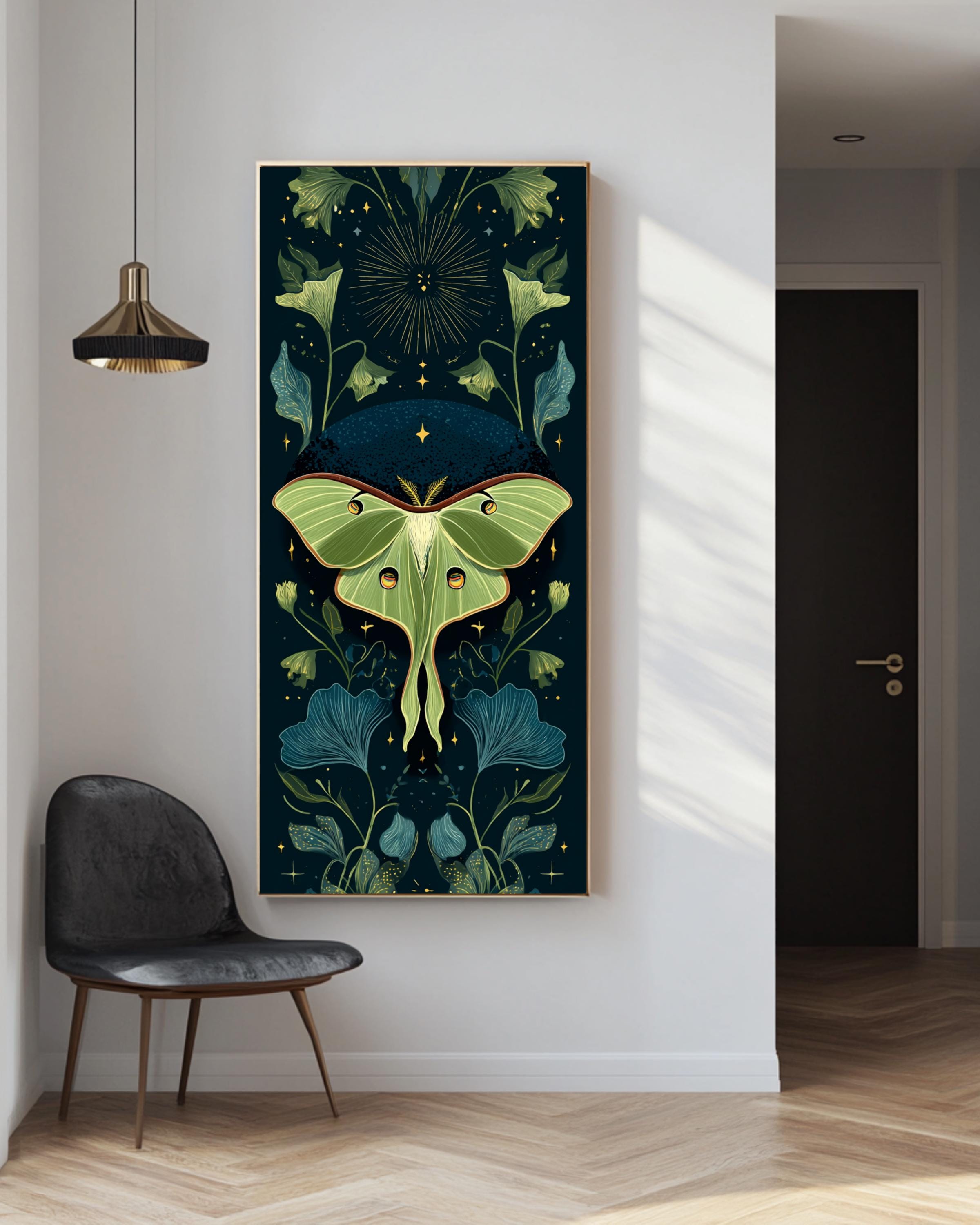 Luna Moth Canvas Art – Vintage Emerald Green Insect Print - Etsy