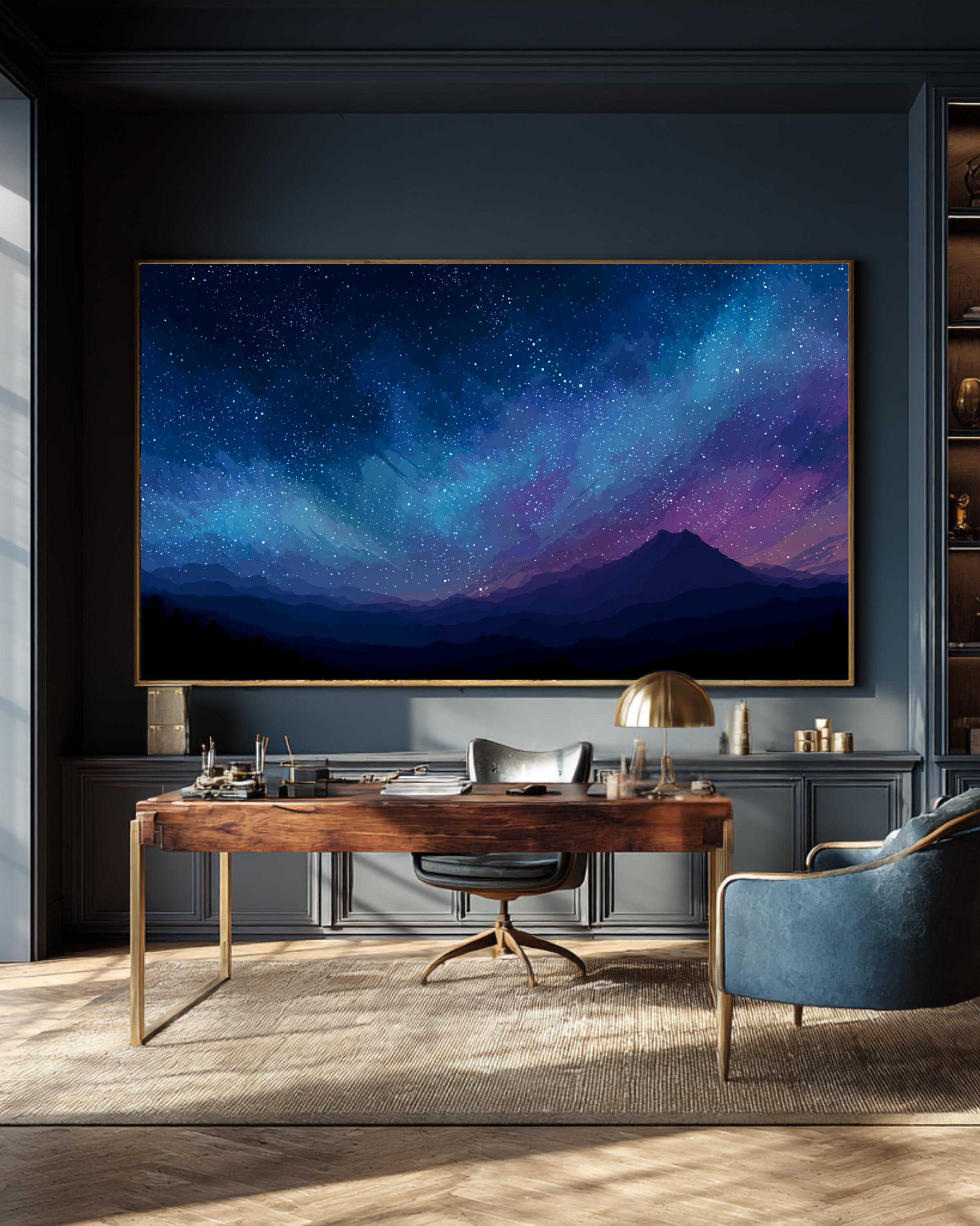 Minimalist Starry Sky Wall Art | Night Sky Print | Modern Roll or ...
