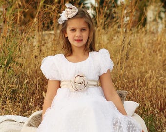 lace First Communion dress- LDS baptism dress- flower girl dress- Confirmation dress- girl baptism dress- The Jane Dress Size 6-10