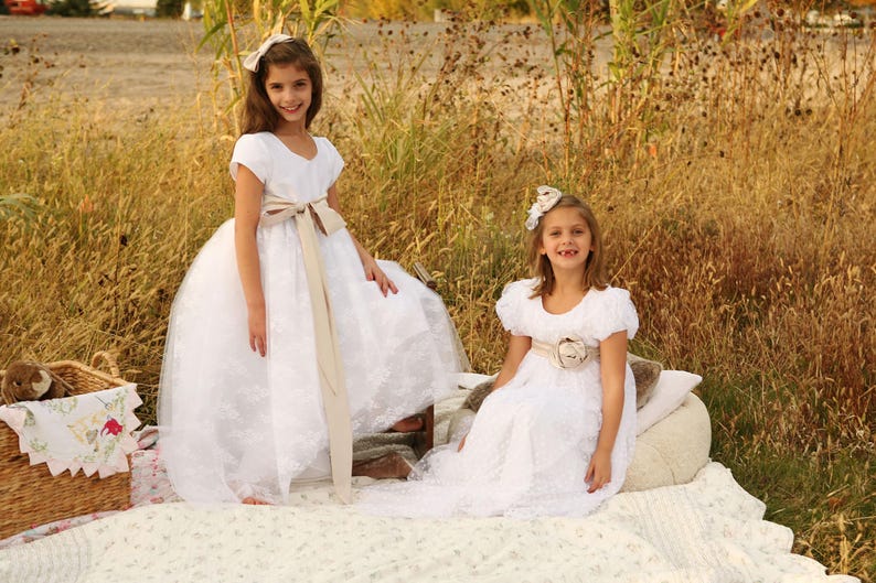 lace First Communion dress LDS baptism dress flower girl dress Confirmation dress girl baptism dress The Jane Dress Size 6-10 image 3