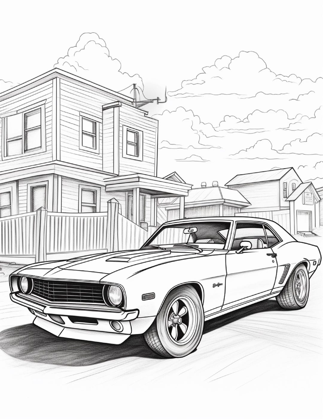 Muscel Car Colouring In American Muscle Cars Coloring Pages, Classic Car Printable Pages for ...