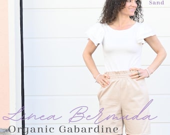 Bermuda in gabardine biologica beige