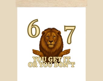 Classic Semi-Gloss Paper Poster 20x25 cm | Poster with Hanging System | Lion Poster | 67 lion Paper Poster