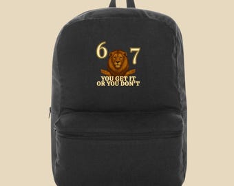 67 LION™ backpack | Aesthetic backpack | Minimalist backpack | Lion design | Soft luxury | Streetwear backpack | Gift for him/her