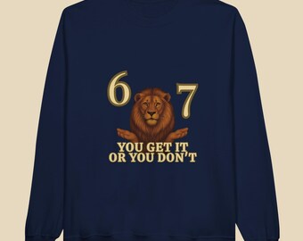 67 LION™ heren fleece sweater met ronde hals