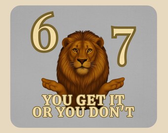 67 LION™ Mouse Pad | Humorous Mouse Pad | Minimalist Mouse Pad | Lion Mouse Pad | Soft Luxury | Aesthetic Mouse Pad | Gift Idea