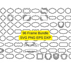 Frame svg Bundle Floral frame svg Vintage frame svg Decorative frame svg Label svg Digital download