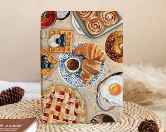 Croissant Kindle Case with Hand Strap for Paperwhite 11th 12th Gen 6.8'' 7'' 2022/2024, Kindle 10/11th 6'', Trendy Kobo Clara Libra Case