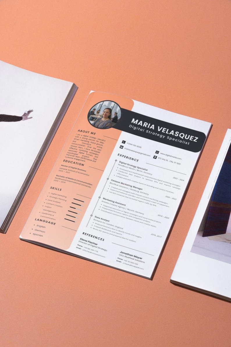Minimalist Resume Template for Canva CV Easy to Edit Clean Modern ...