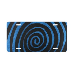 Blue Spiral Vanity Plate Decorative License Plate, Swirl Design Coraline image 1